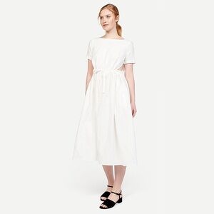 WHIT White Tori Linen Blend Cut Out Polka Dot Dress Sz P